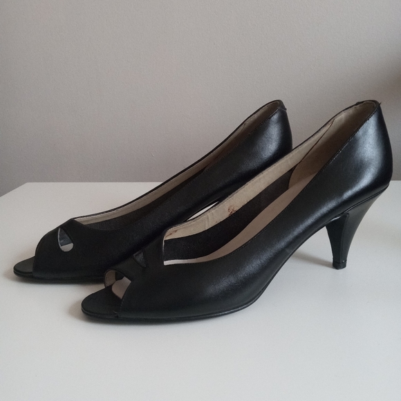 👠🖤Black Open Toe Heels | Nicole | Size 8.5 - Picture 4 of 13